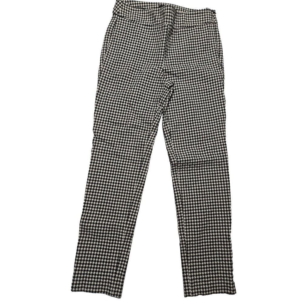Talbots Chatum Ankle Pant Womens 6 fits 29x27Black Gingham High Waist Straight